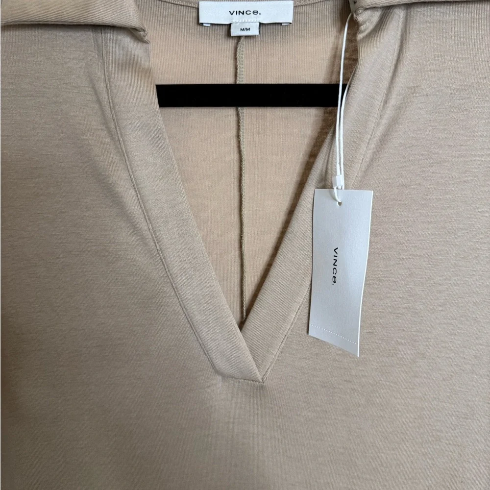 Vince Beige Knit Polo Sheath dress Size  NWT - Picture 8 of 14